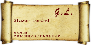 Glazer Loránd névjegykártya