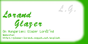 lorand glazer business card
